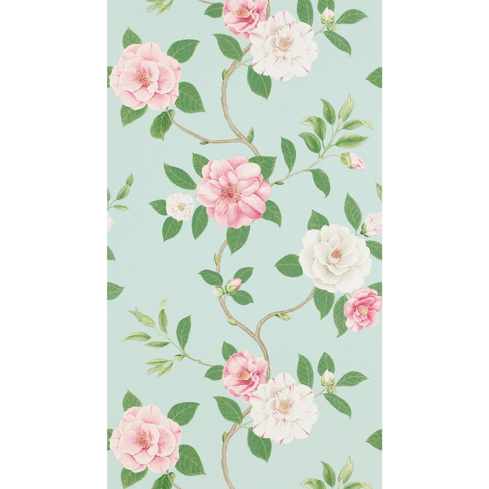 Christabel Wallpaper 213378 by Sanderson in Pink Sky Blue